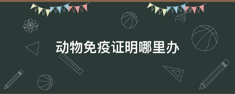 动物免疫证明哪里办（动物健康免疫证明和检疫证明怎么办理）