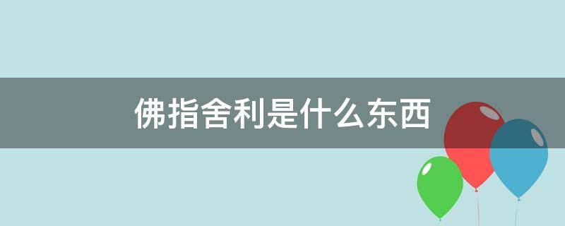 佛指舍利是什么东西 佛舍利到底是什么东西