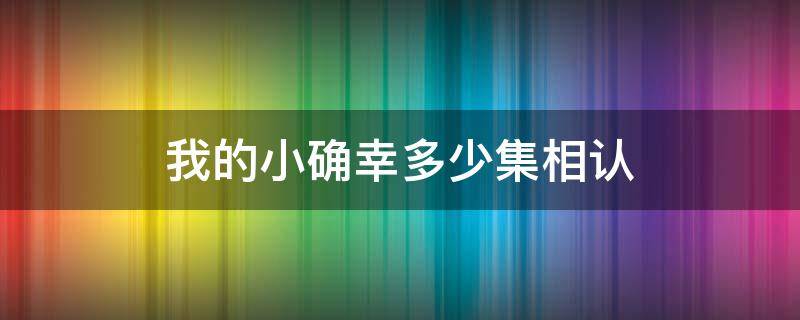 我的小确幸多少集相认（我的小确幸第几集男女主相认）