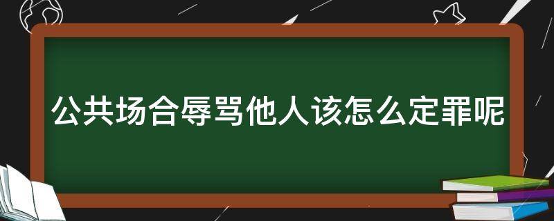 公共场合辱骂他人该怎么定罪呢（公共场合辱骂他人该怎么定罪呢视频）