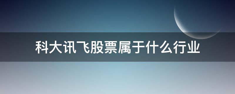 科大讯飞股票属于什么行业（科大讯飞股票是做什么的）