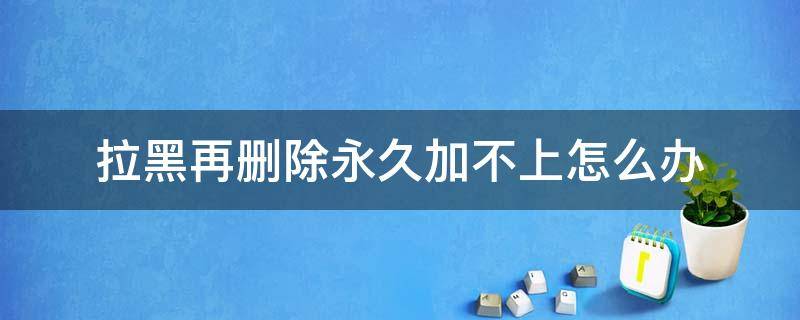 拉黑再删除永久加不上怎么办（拉黑再删除永久加不上为什么）