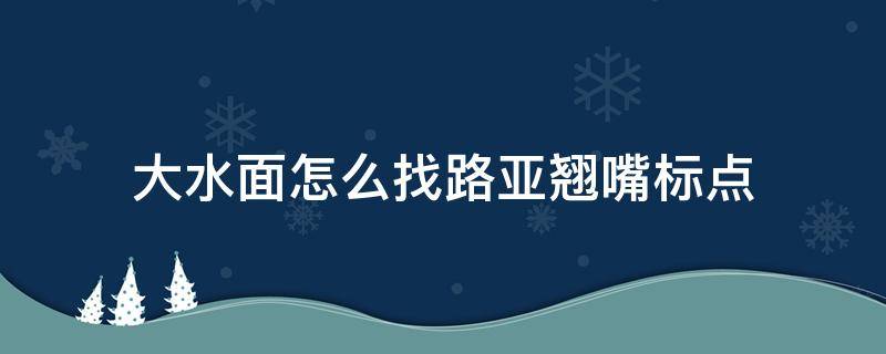 大水面怎么找路亚翘嘴标点（大水面怎样路亚翘嘴）