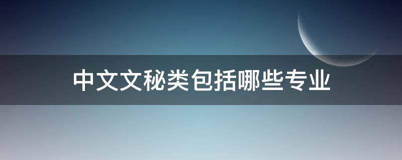中文文秘类包括哪些专业（中文文秘类包括哪些专业非师范类）