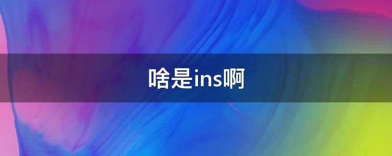 啥是ins啊（ins是啥呀）