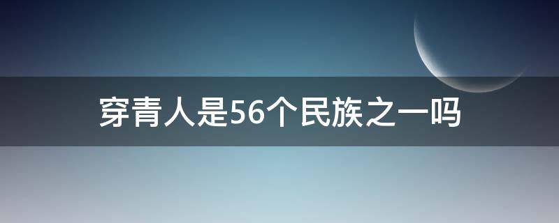 穿青人是56个民族之一吗（穿青人族是56个民族吗）