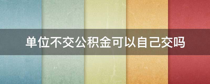 单位不交公积金可以自己交吗（单位不交公积金自己能交吗）