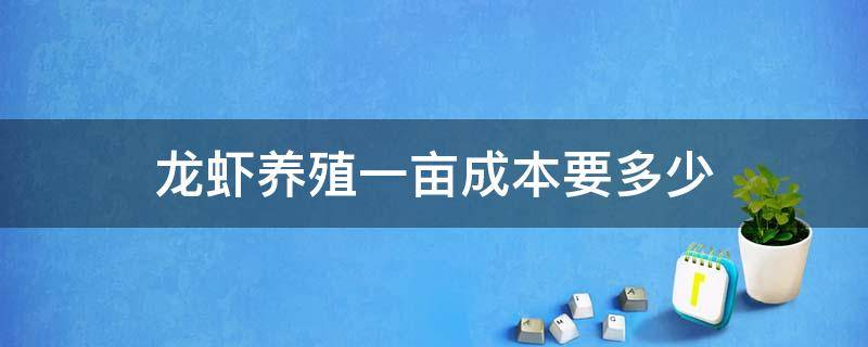 龙虾养殖一亩成本要多少（养殖小龙虾一亩的成本）