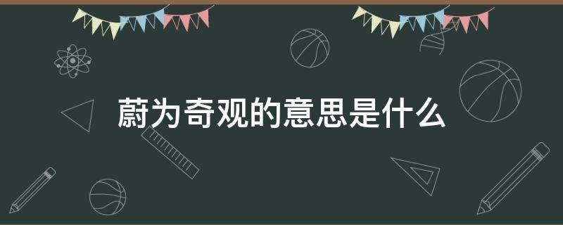 蔚为奇观的意思是什么（蔚为奇观的蔚是什么意思）