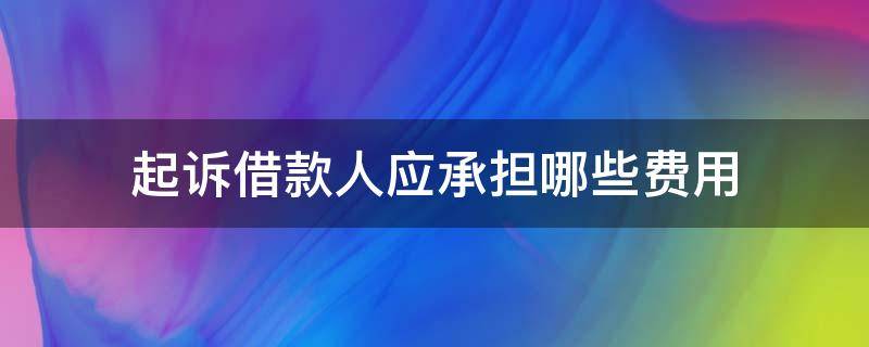 起诉借款人应承担哪些费用（借款起诉费用谁承担）