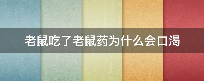 老鼠吃了老鼠药为什么会口渴 老鼠吃了老鼠药后更兴奋了