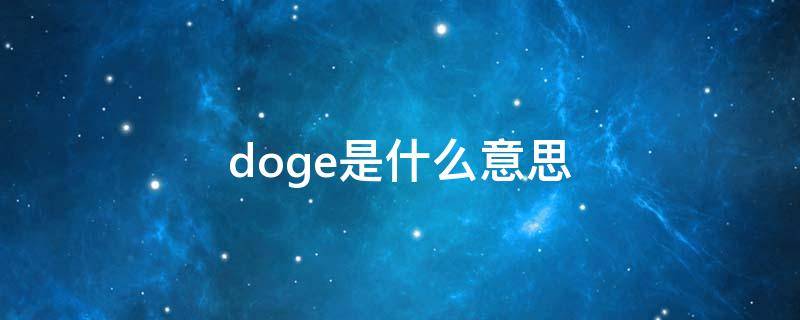 doge是什么意思（doge是什么意思网络用语）