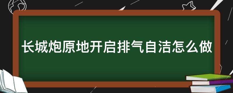 长城炮原地开启排气自洁怎么做 长城炮原地开启排气自洁怎样处理