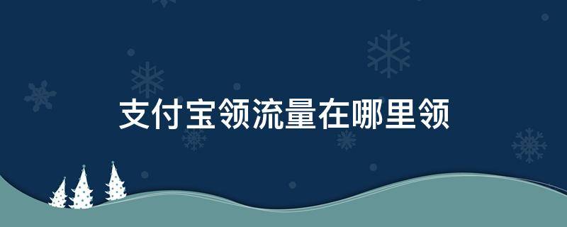 支付宝领流量在哪里领 支付宝怎么领流量