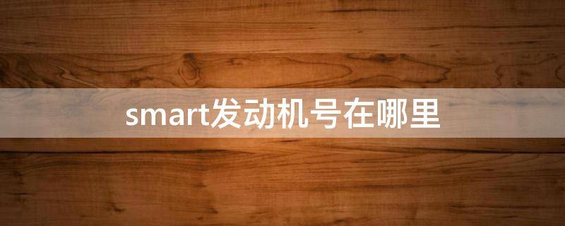 smart发动机号在哪里（smart发动机号在哪里拓印）