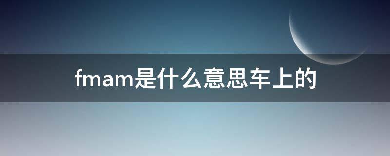 fmam是什么意思车上的（fmam是什么意思车上的功能）