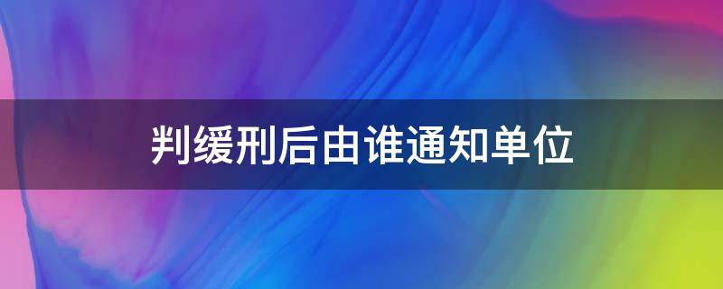 判缓刑后由谁通知单位（被判处缓刑会通知所在单位吗）