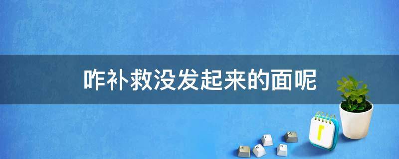 咋补救没发起来的面呢 面没发起来有什么办法补救