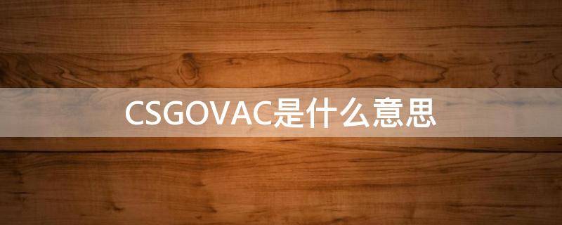 CSGOVAC是什么意思 csgo说什么vac