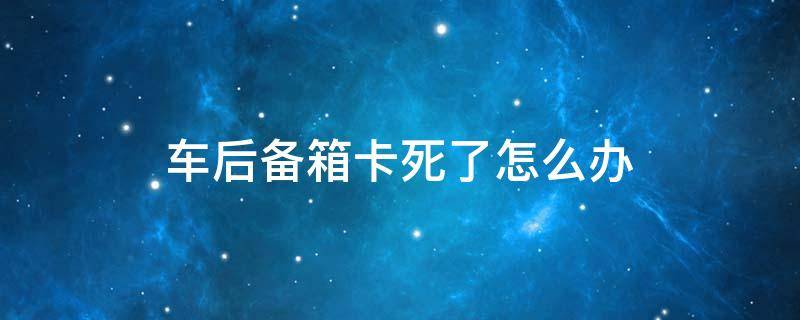 车后备箱卡死了怎么办 后备箱卡不住