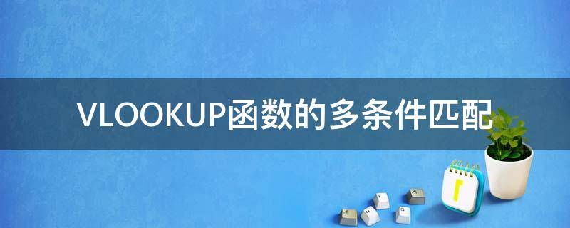 VLOOKUP函数的多条件匹配（vlookup单个条件匹配）