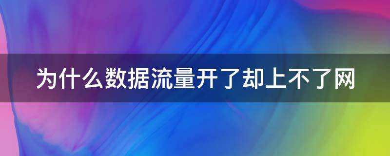 为什么数据流量开了却上不了网 为什么数据流量开了却上不了网怎么办