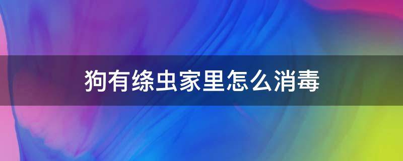 狗有绦虫家里怎么消毒（狗有绦虫怎么办）