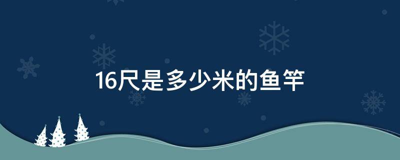 16尺是多少米的鱼竿 鱼竿16尺多长