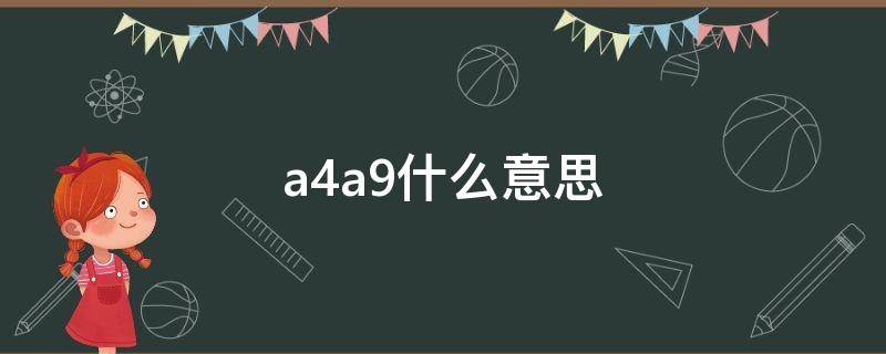 a4a9什么意思 奥迪a4lb9什么意思