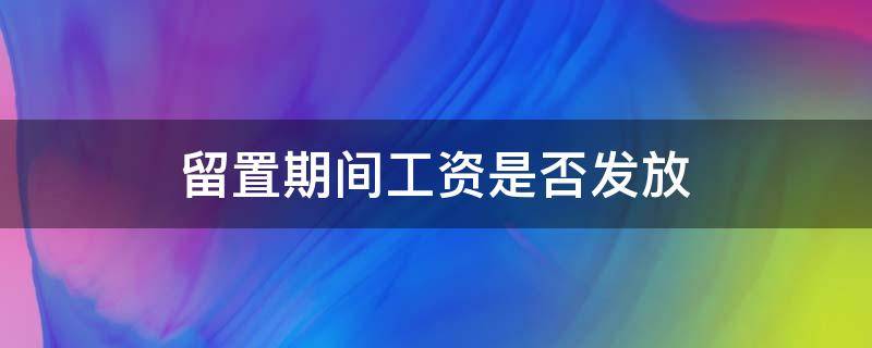 留置期间工资是否发放 纪检留置期间工资是否发放