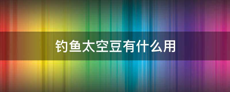 钓鱼太空豆有什么用 钓鱼里面的太空豆是干什么的