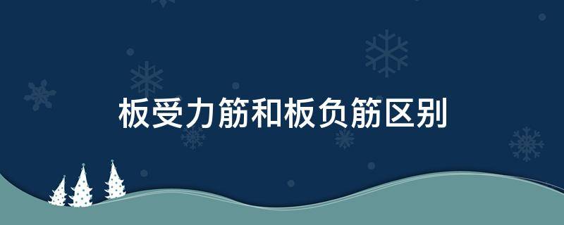 板受力筋和板负筋区别（板受力筋和板负筋区别广联达）