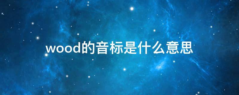 wood的音标是什么意思（woods的音标是什么）