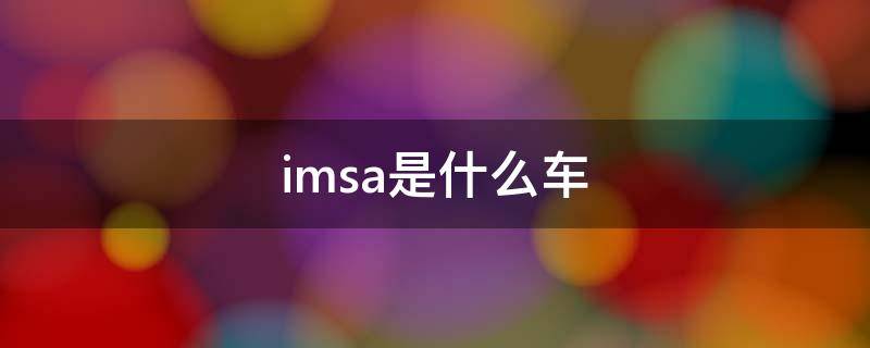 imsa是什么车 imsi是什么车