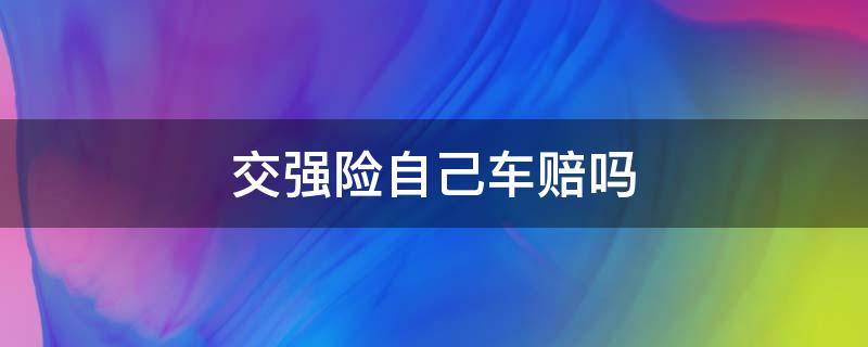 交强险自己车赔吗（交强险是否能赔自己车）