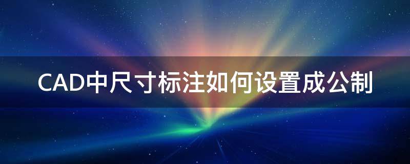 CAD中尺寸标注如何设置成公制（cad公称尺寸怎么标注）