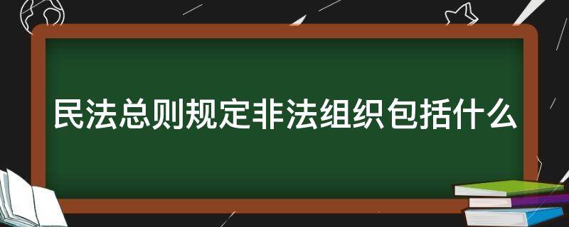 民法总则规定非法组织包括什么（民法总则规定非法组织包括什么和什么）