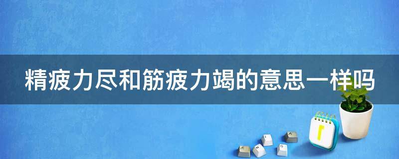 精疲力尽和筋疲力竭的意思一样吗（精疲力竭和筋疲力尽有什么区别?）