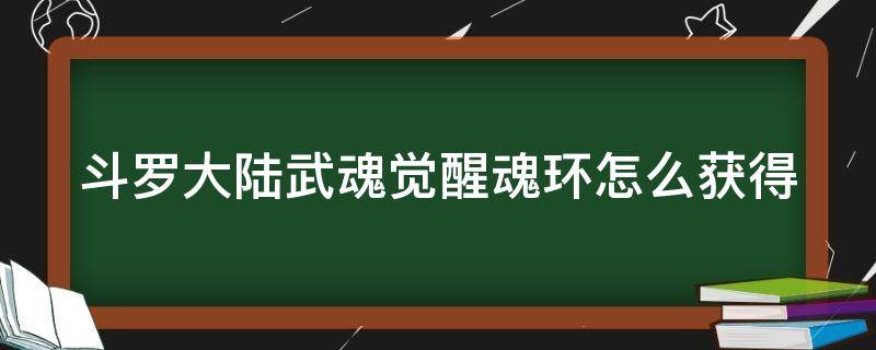 斗罗大陆武魂觉醒魂环怎么获得 斗罗大陆武魂觉醒魂环怎么加