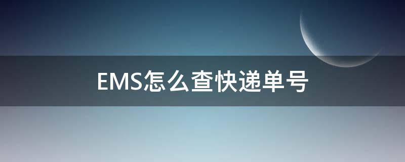 EMS怎么查快递单号（知道ems单号怎么查快递）