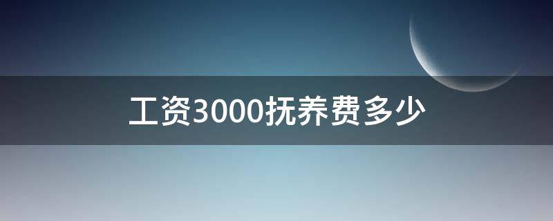 工资3000抚养费多少（工资3000抚养费多少现在还有一个家庭孩子）