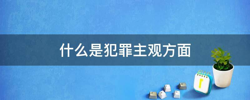 什么是犯罪主观方面（什么是犯罪主观方面和客观方面）