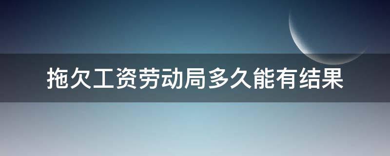 拖欠工资劳动局多久能有结果（劳动局受理拖欠工资要多久答复）