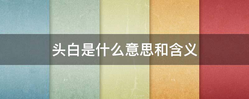 头白是什么意思和含义 头白和白头是一个意思吗