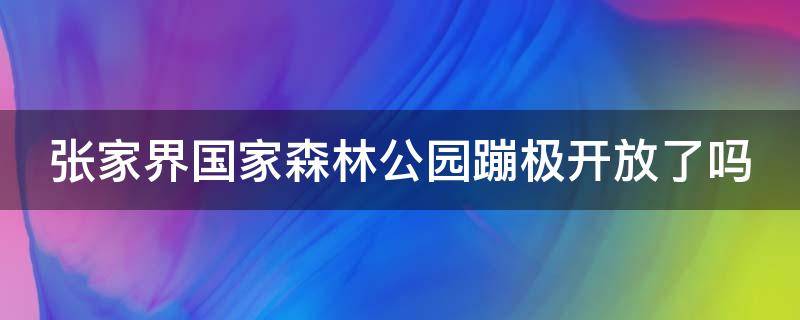 张家界国家森林公园蹦极开放了吗（张家界森林公园有蹦极吗）