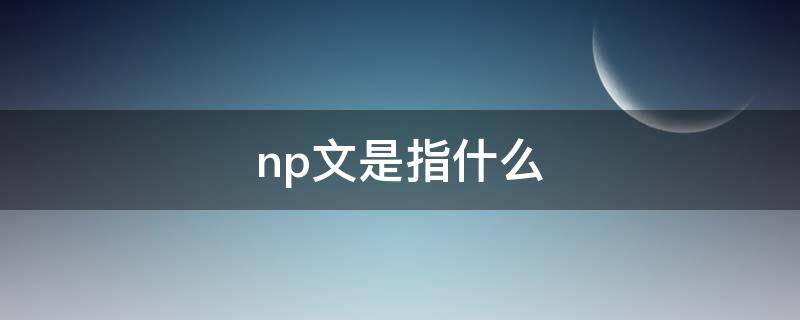 np文是指什么 NP文是啥意思