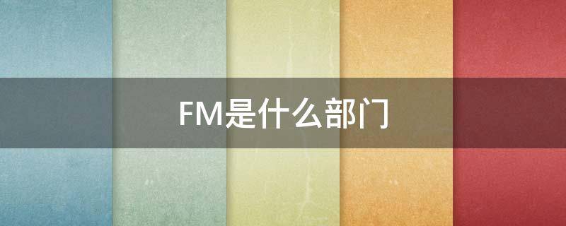 FM是什么部门（fm是指什么人员）