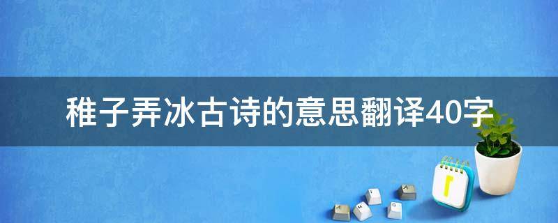 稚子弄冰古诗的意思翻译40字 稚子弄冰古诗的意思翻译50字