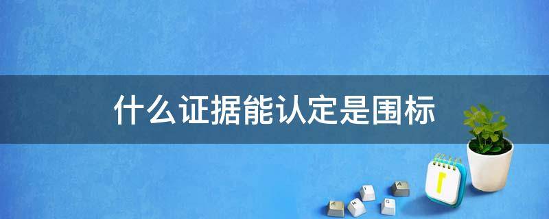 什么证据能认定是围标（什么证据能认定是围标数额巨大）