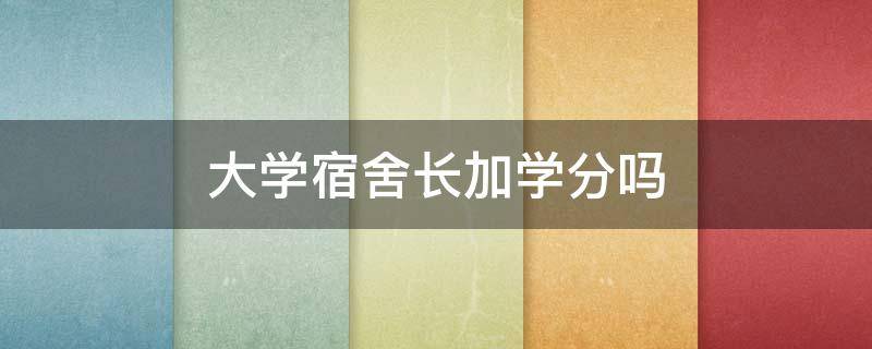 大学宿舍长加学分吗 大学的宿舍长加分吗